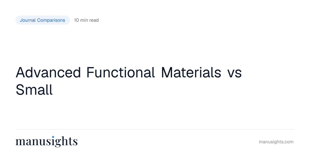 Advanced Functional Materials vs Small