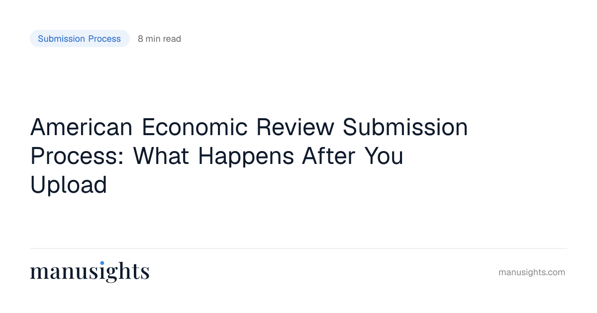 American Economic Review Submission Process (2026)