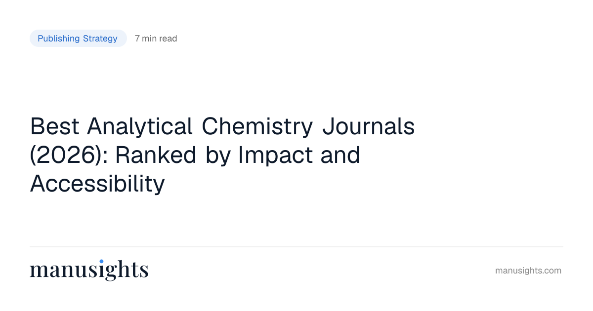 Best Analytical Chemistry Journals (2026)