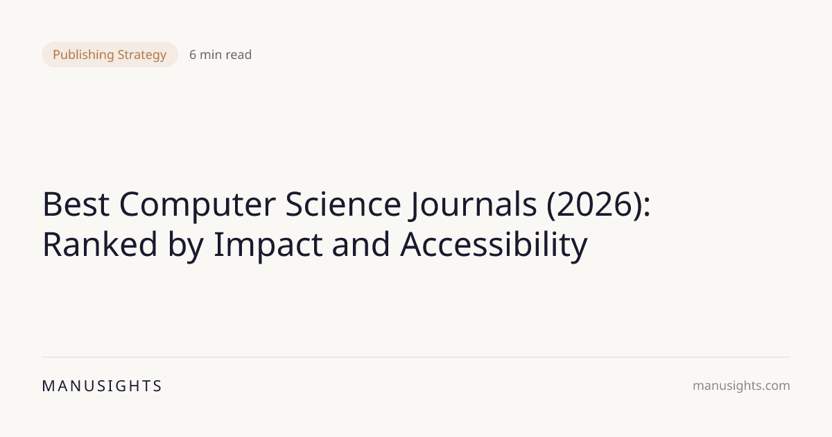 Best Computer Science Journals (2026)