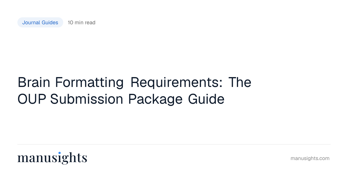 Brain Formatting Requirements