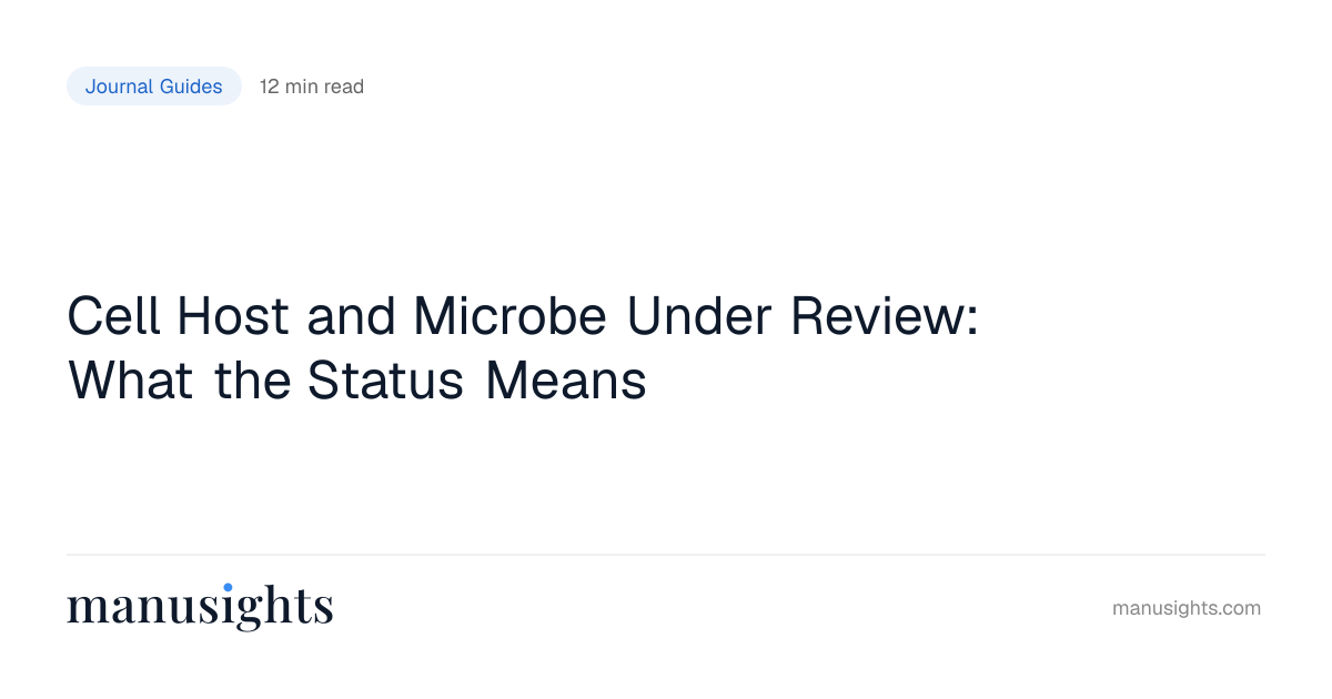 Cell Host and Microbe Under Review