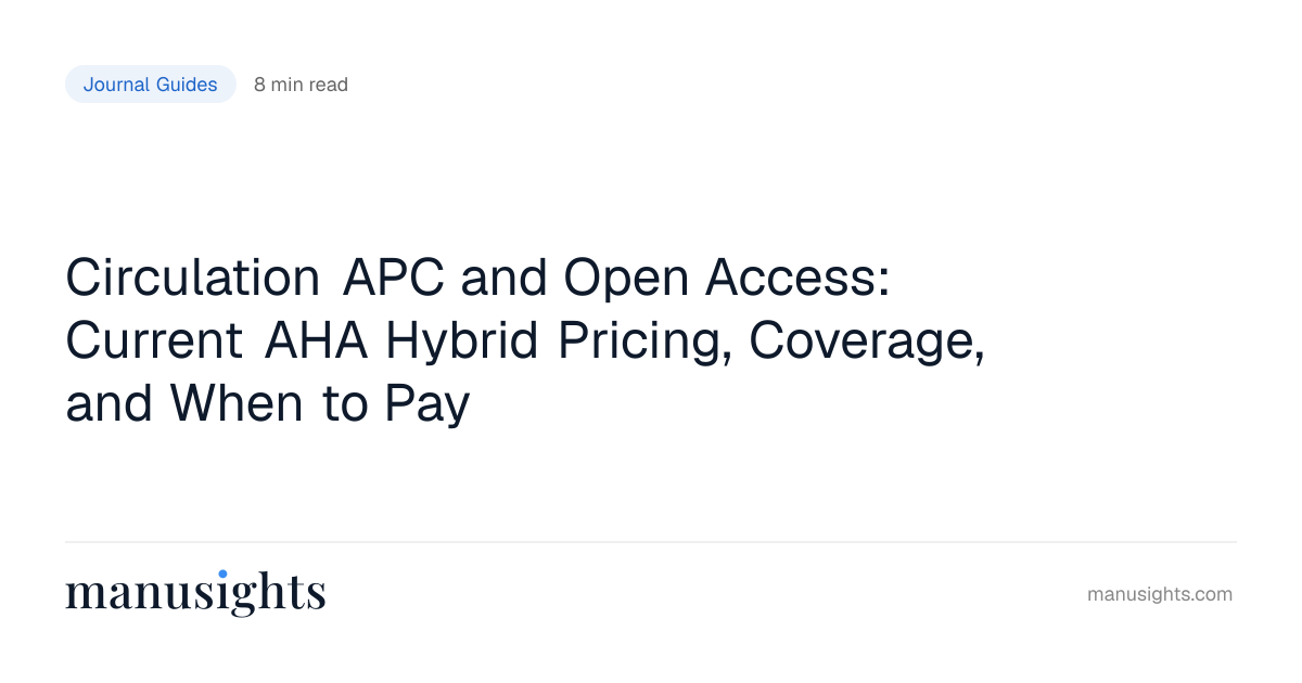 Circulation APC (2026): Hybrid OA Cost Guide