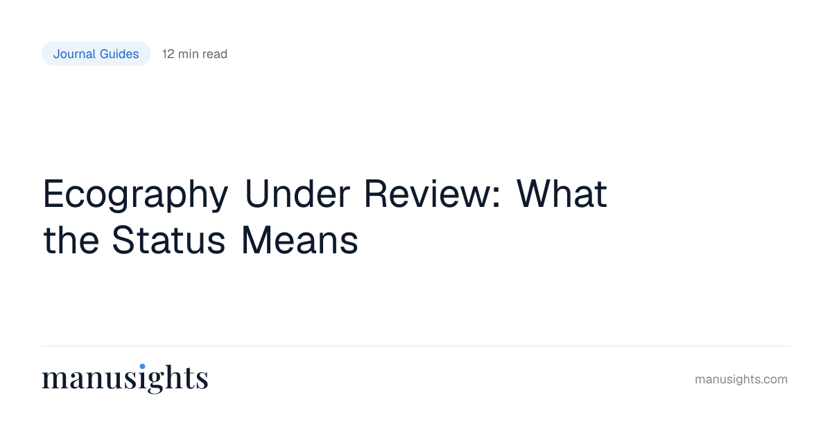 Ecography Under Review