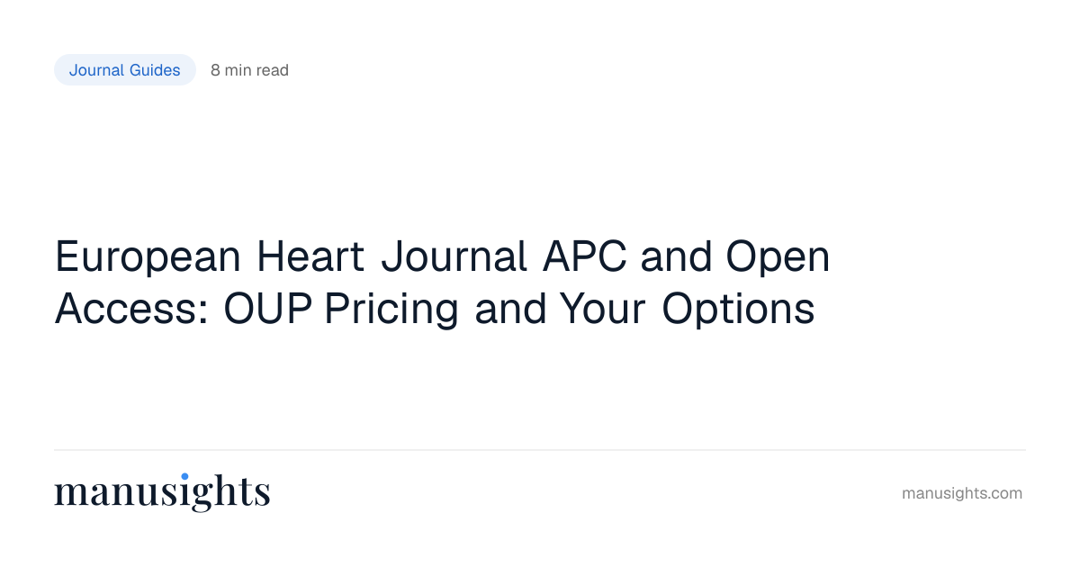 European Heart Journal APC (2026): Fees and OA
