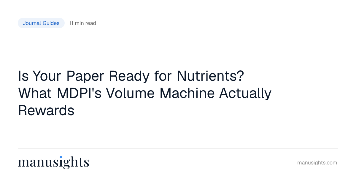 Is My Paper Ready for Nutrients? Honest Guide (2026)