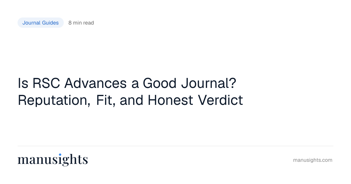 Is RSC Advances a Good Journal? (2026)