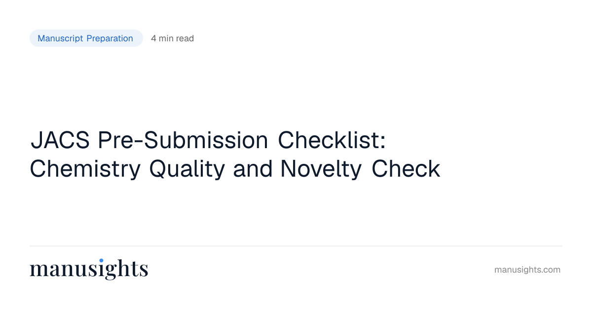 JACS Pre-Submission Checklist (2026)