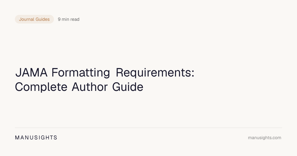 JAMA Formatting (2026): Word Limits and Guidelines