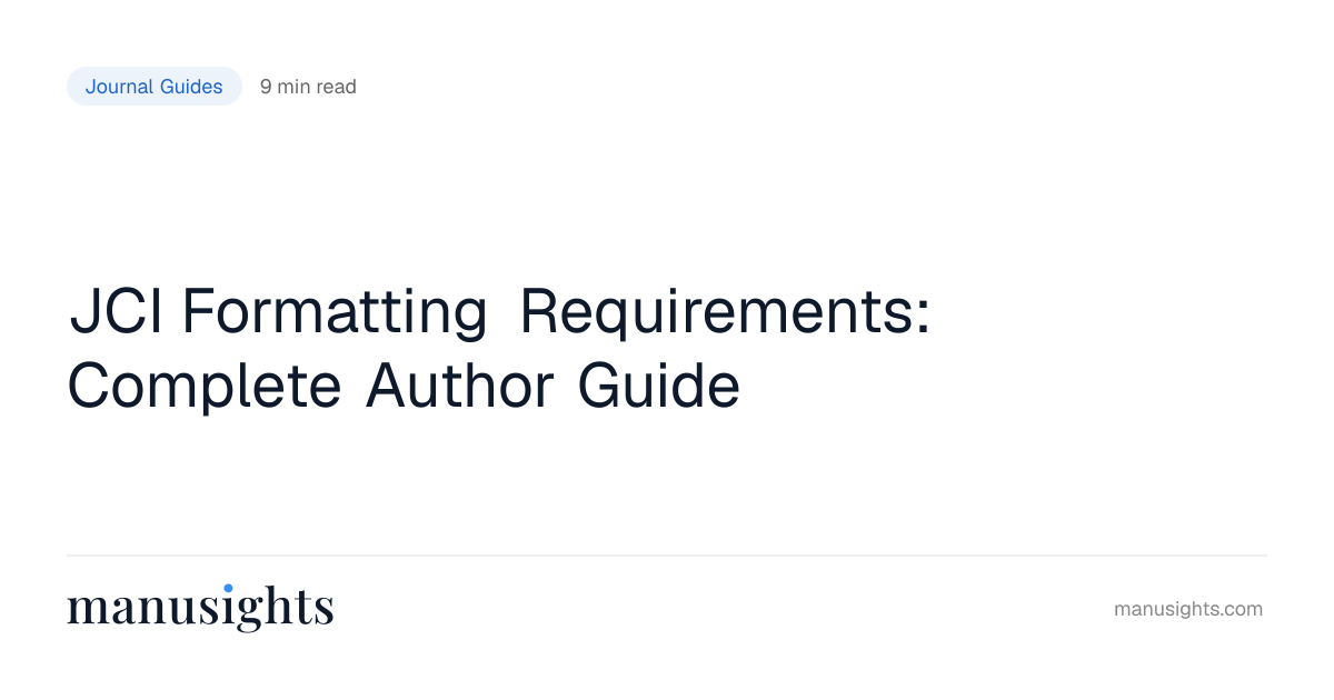 JCI Formatting (2026): Word Limits and Guidelines