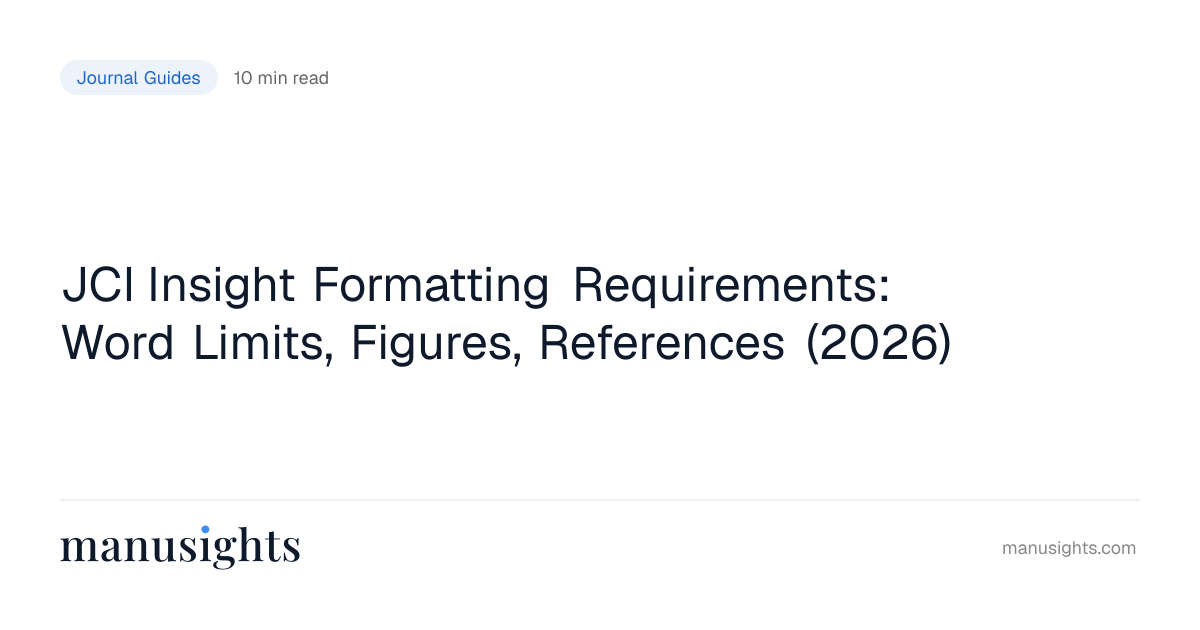 JCI Insight Formatting Requirements 2026