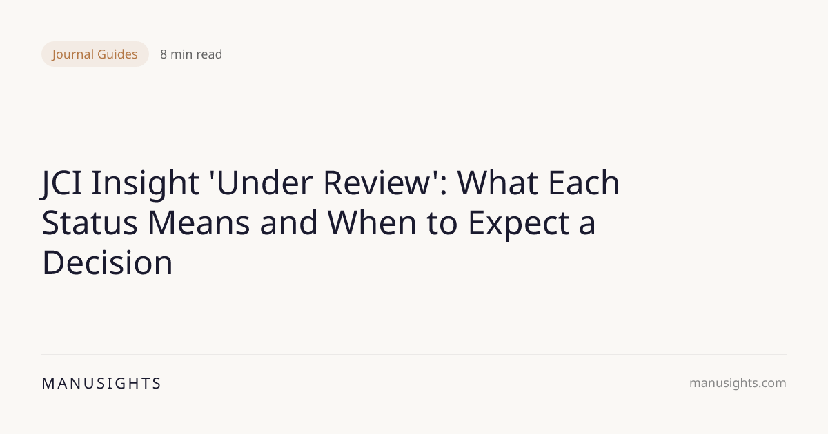 JCI Insight Under Review: Status Meanings (2026)