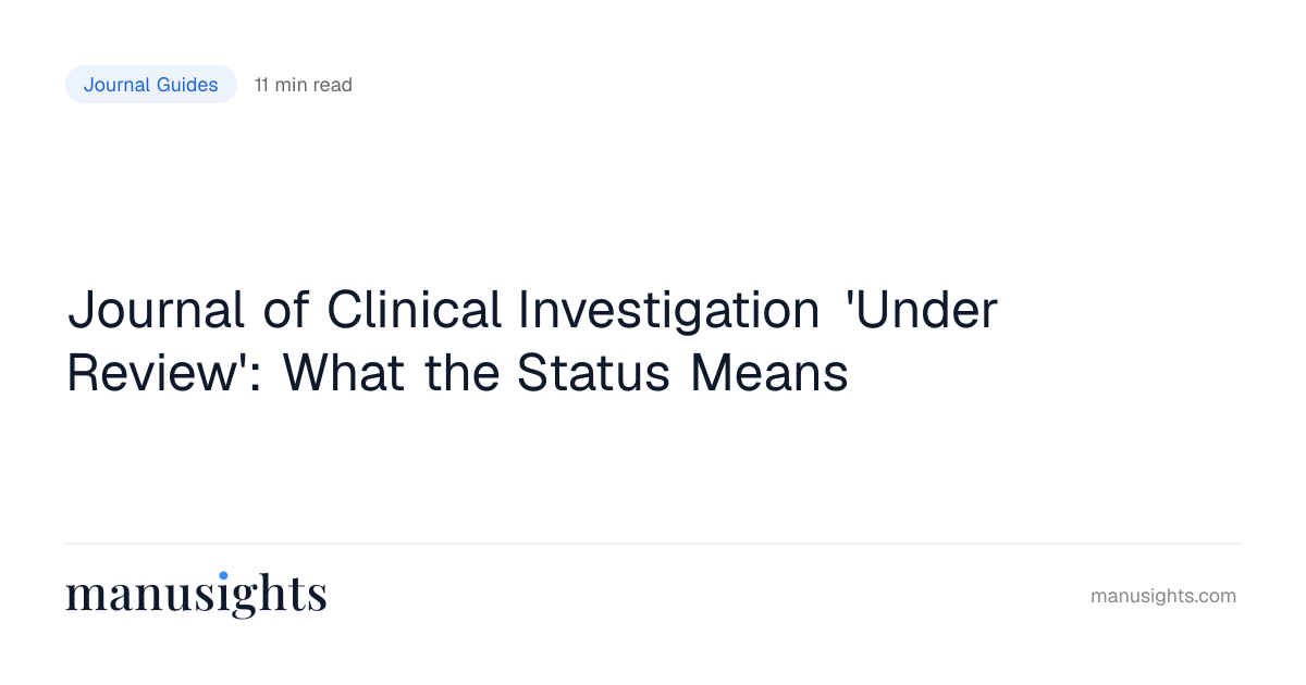 JCI Under Review Status (2026)