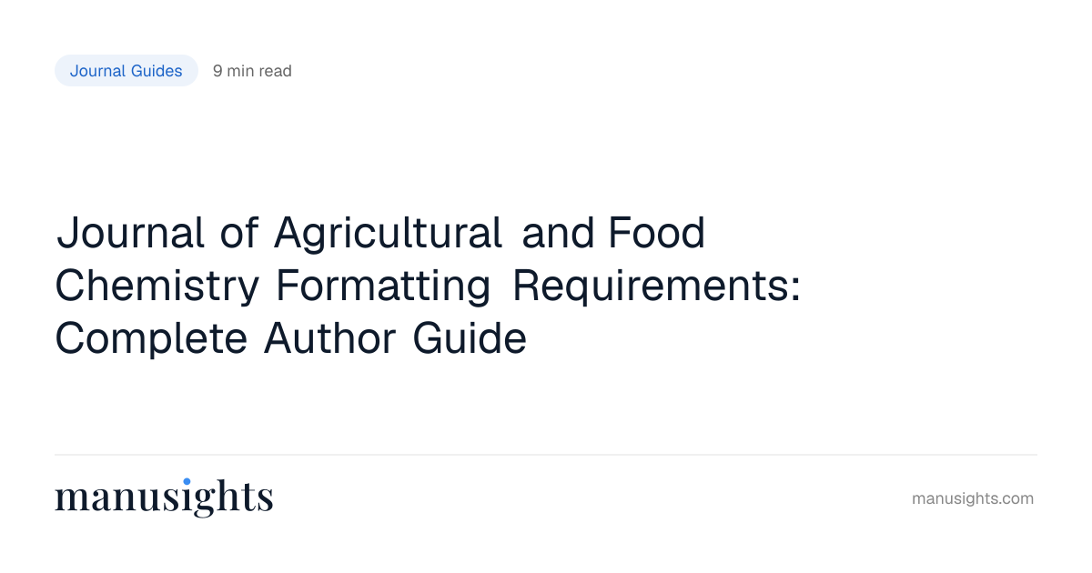 JAFC Formatting Requirements