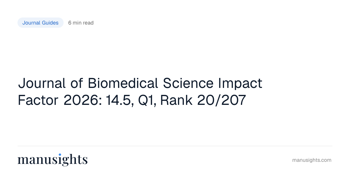Journal of Biomedical Science Impact Factor 2026: 14.5