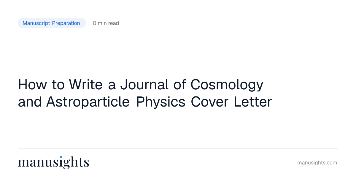 JCAP Cover Letter: Template and Guide 2026