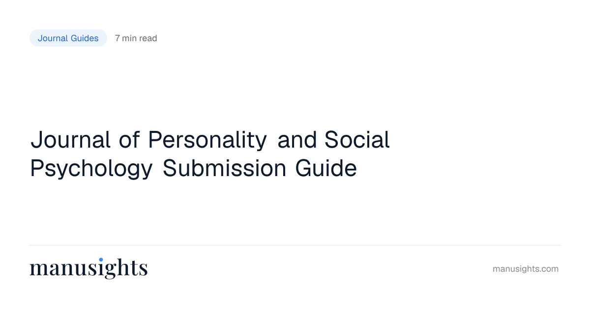 Journal of Personality and Social Psychology Guide (2026)