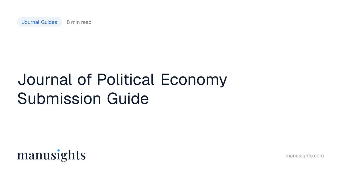 Journal of Political Economy Submission Guide (2026)