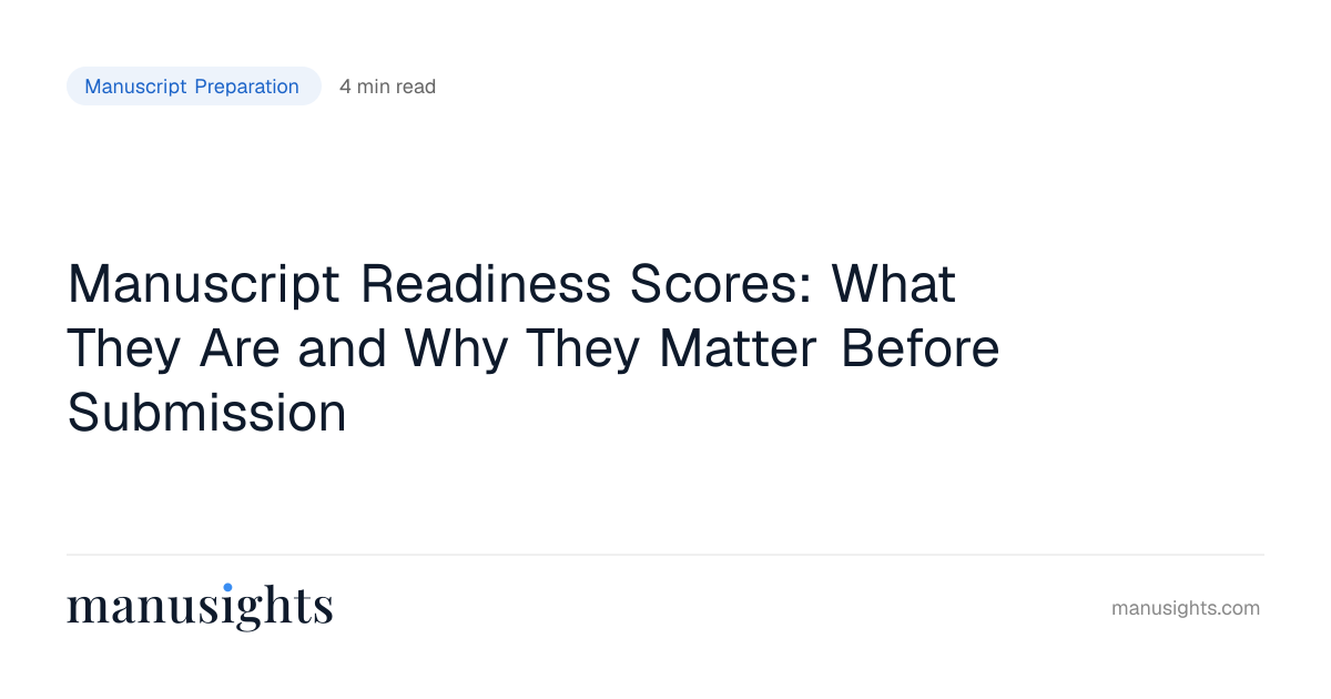 Manuscript Readiness Scores Explained (2026)