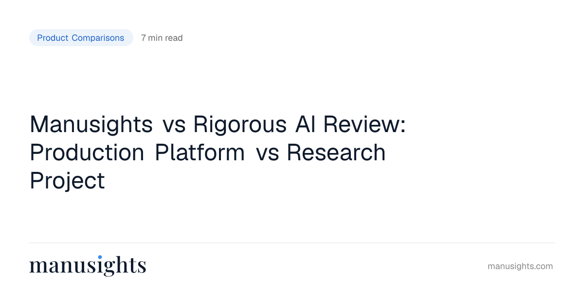 Manusights vs Rigorous AI Review: Comparison (2026)