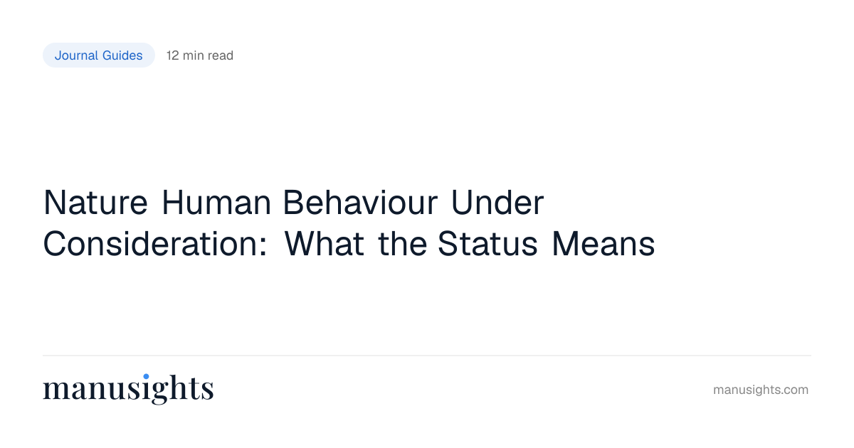 Nature Human Behaviour Under Consideration