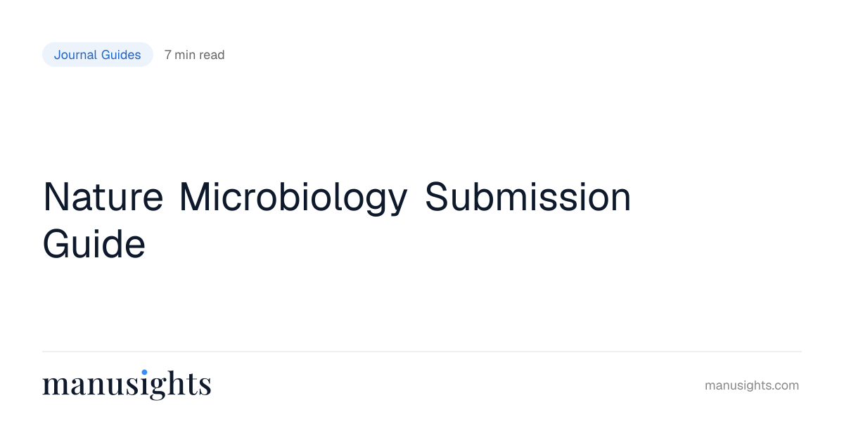 Nature Microbiology Submission Guide (2026)