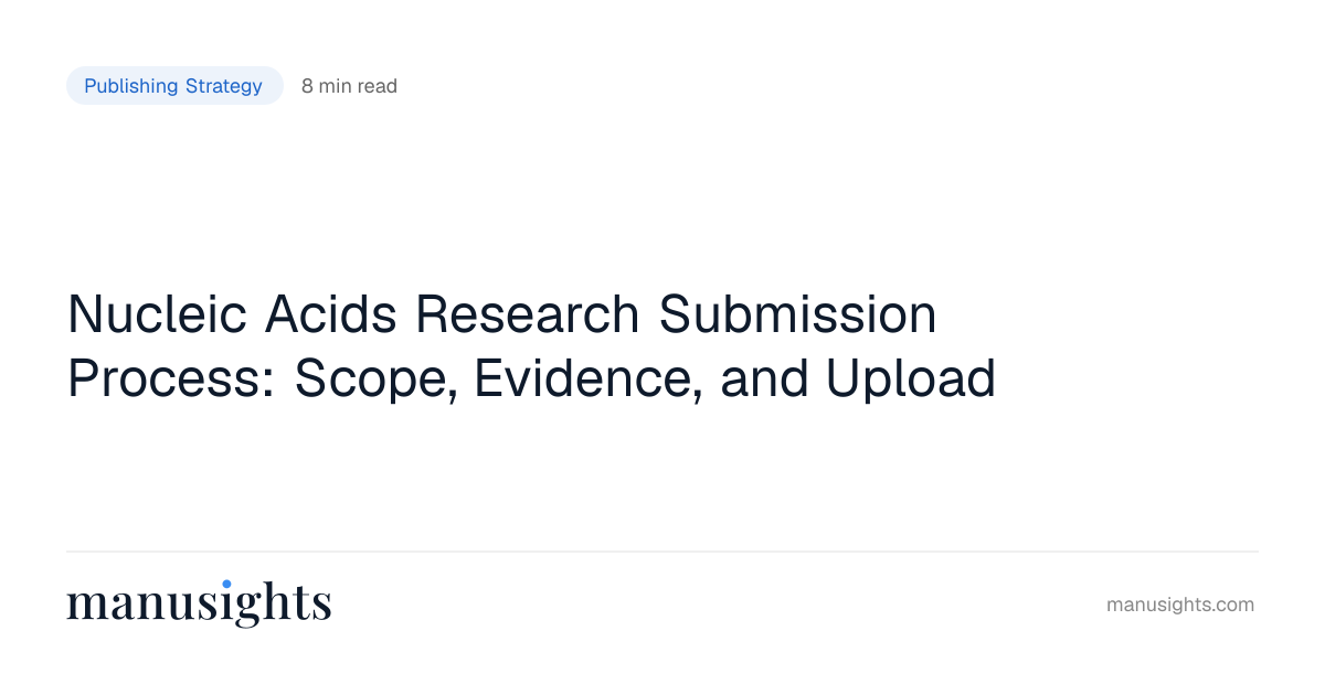 Nucleic Acids Research Submission Process (2026)