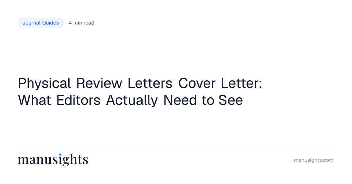 Physical Review Letters Cover Letter