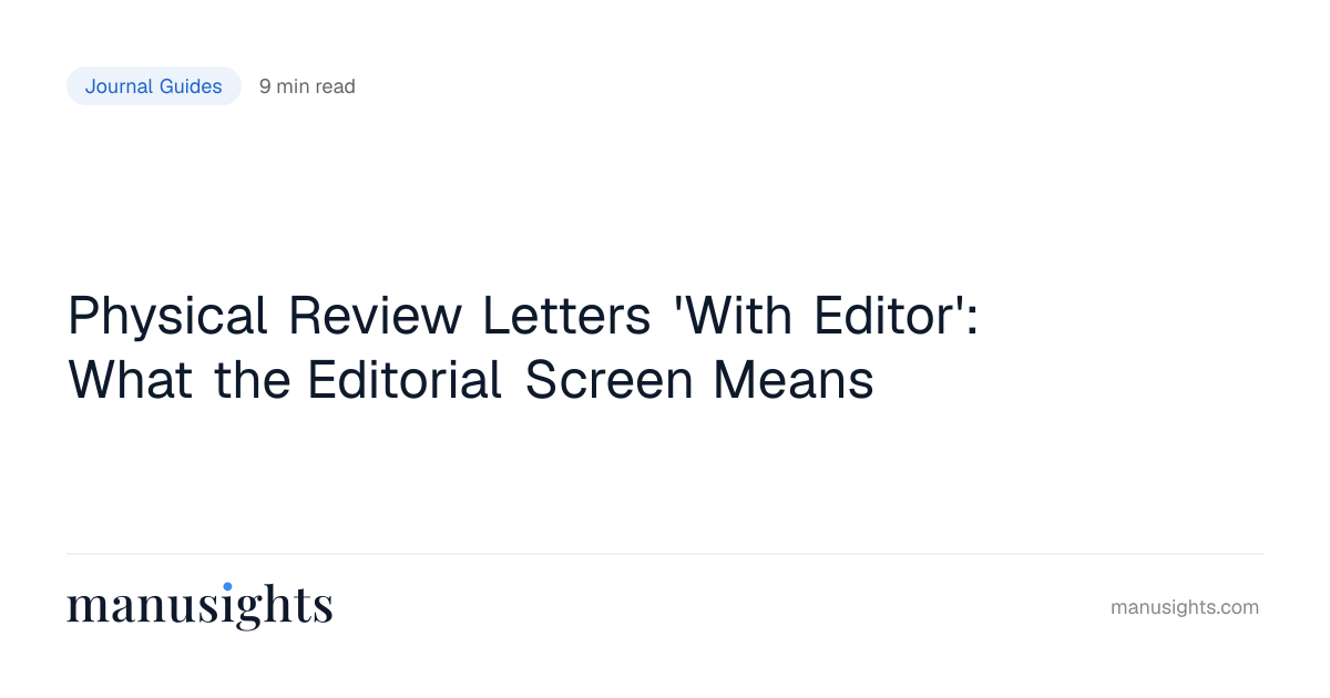 Physical Review Letters With Editor (2026)