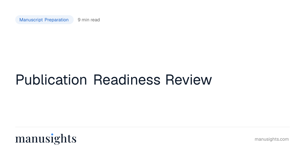 Publication Readiness Review