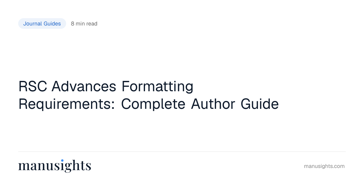 Rsc Advances Formatting Guide (2026)