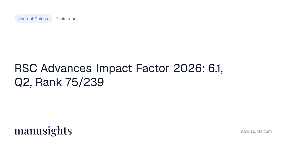 RSC Advances Impact Factor 2026: 6.1