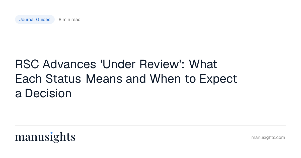 RSC Advances Under Review: Status (2026)