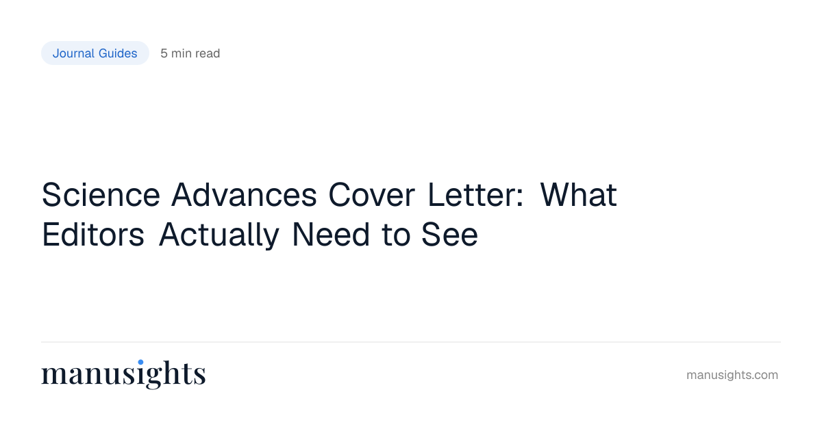 How to Write a Science Advances Cover Letter (2026)