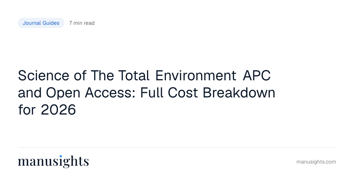 Science of The Total Environment APC (2026): Fees