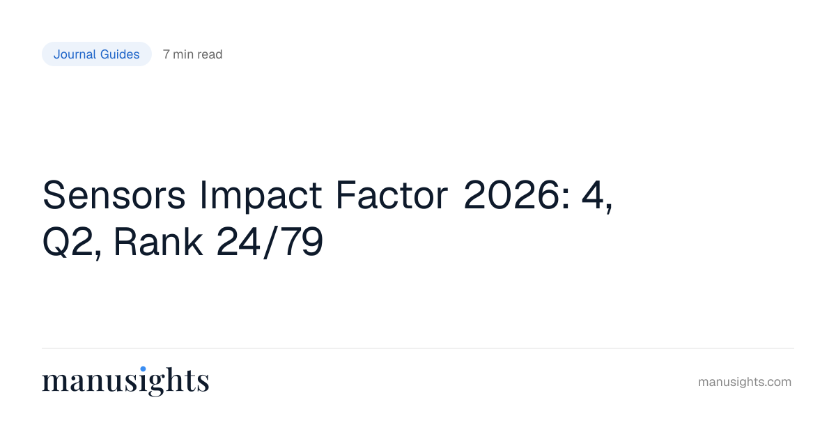 Sensors Impact Factor 2026: 4