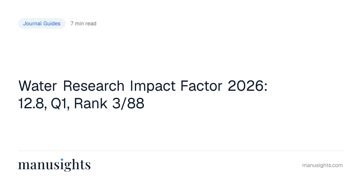 Water Research Impact Factor 2026: 12.8, Q1